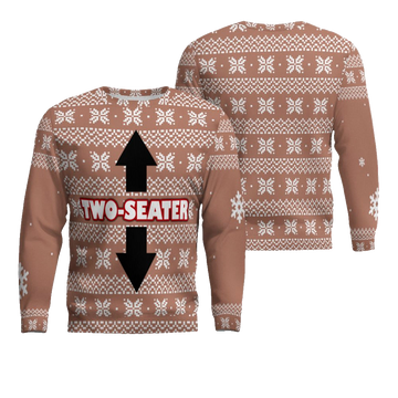 Funny Two-Seater Ugly Christmas Sweater Mocha Mousse – Moonbestprint