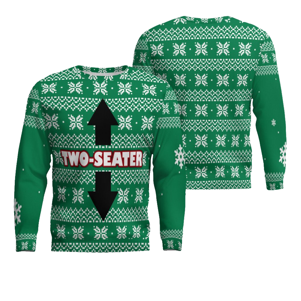 Funny Two-Seater Ugly Christmas Sweater Green – Moonbestprint