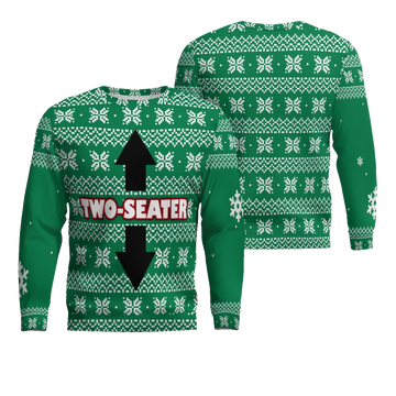 Funny Two-Seater Ugly Christmas Sweater Green – Moonbestprint