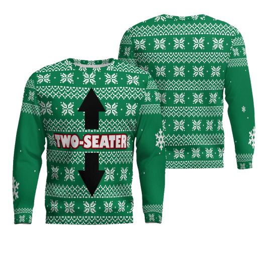Funny Two-Seater Ugly Christmas Sweater Green – Moonbestprint