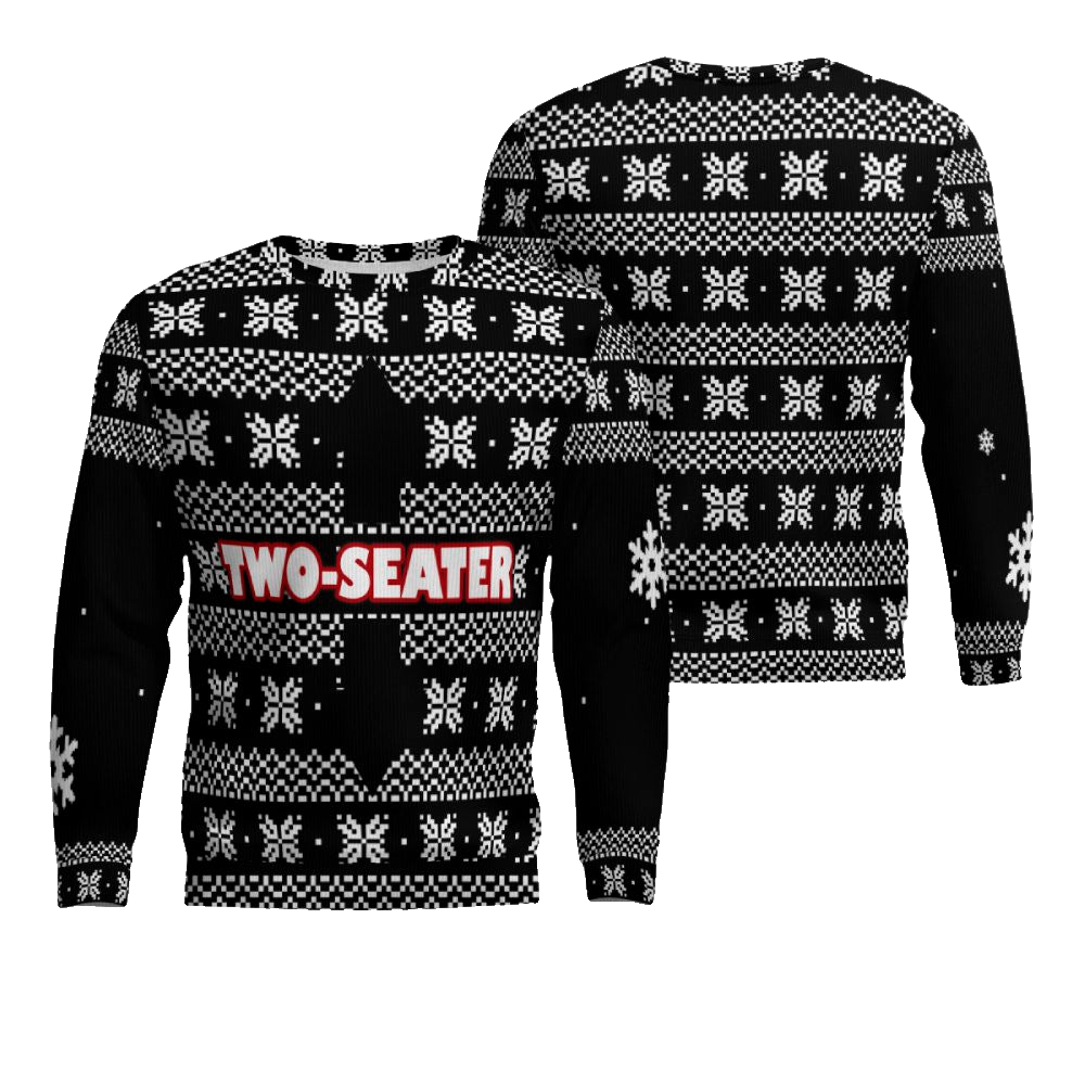 Funny Two-Seater Ugly Christmas Sweater Black – Moonbestprint