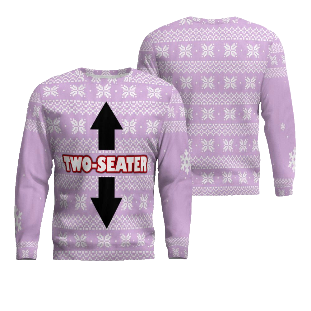 Funny Two-Seater Ugly Christmas Sweater Dreamy Lavender – Moonbestprint
