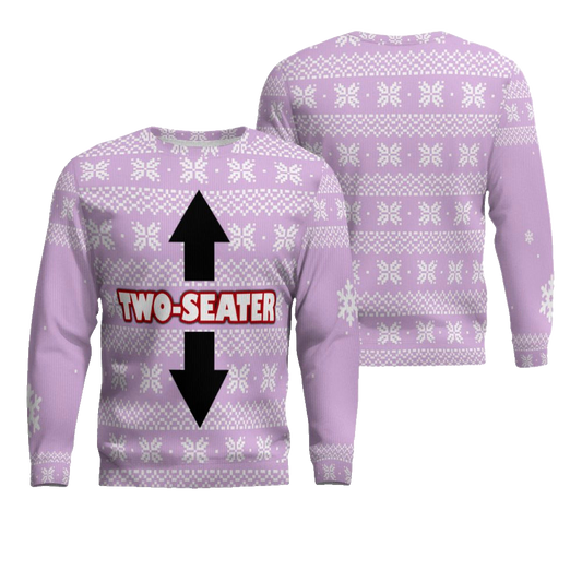 Funny Two-Seater Ugly Christmas Sweater Dreamy Lavender – Moonbestprint