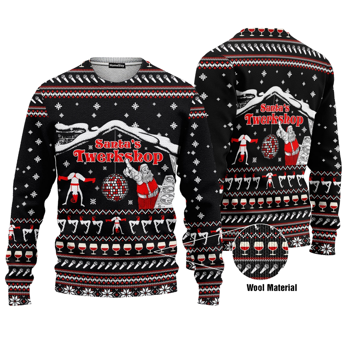 Fun Holiday Santa's Twerkshop Ugly Christmas Sweater – Moonbestprint