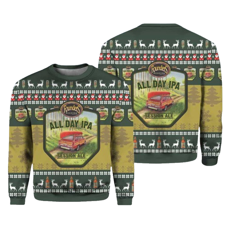 Founders All Day Ipa Ugly Christmas Sweater – Moonbestprint