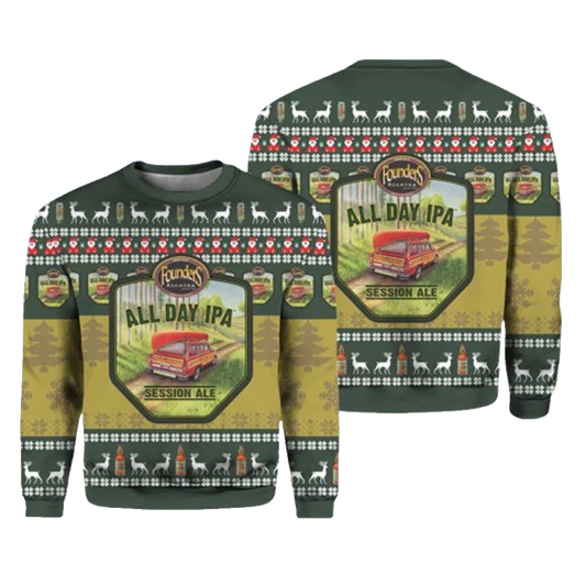 Founders All Day Ipa Ugly Christmas Sweater – Moonbestprint