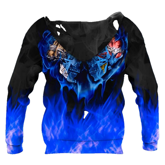 Forever Together Couple Skull 3D All Over Print Hoodie -Moonbestprint