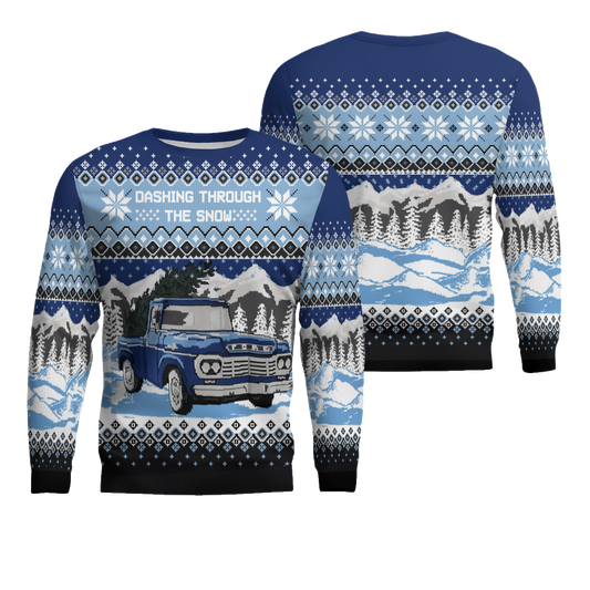 Ford Dashing Through the Snow Ugly Christmas Sweater – Moonbestprint