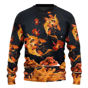 Food Chicken Wing Fast Food Delicious Ugly Christmas Sweaters – Moonbestprint
