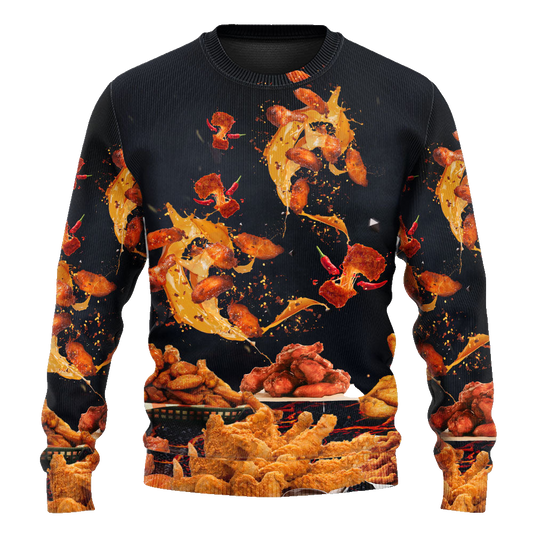 Food Chicken Wing Fast Food Delicious Ugly Christmas Sweaters – Moonbestprint