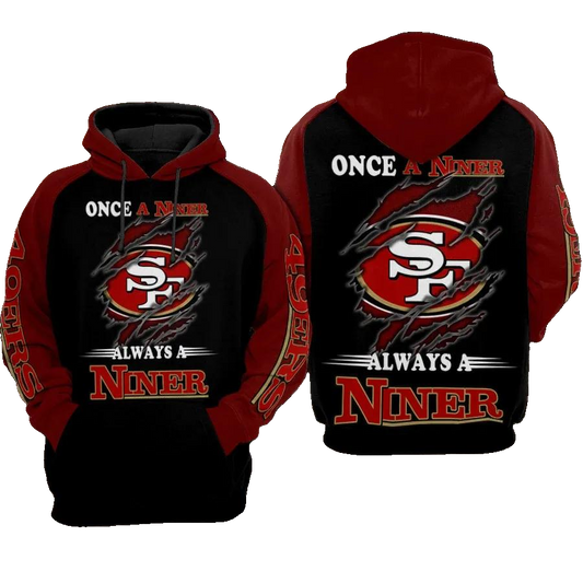 Football Always A Niner San Francisco 49ers NFL 3D All Over Print Hoodie -Moonbestprint