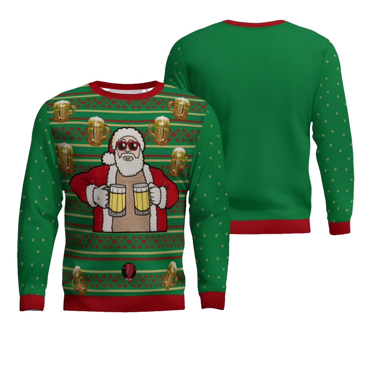Fill Me Up Santa Beverage Dispenser Ugly Chirstmas Sweater Green – Moonbestprint