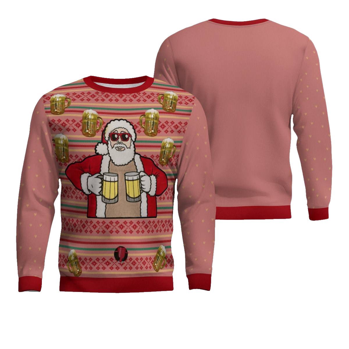 Fill Me Up Santa Beverage Dispenser Ugly Chirstmas Sweater Mocha Mousse – Moonbestprint