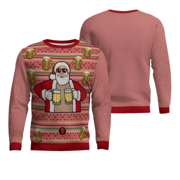 Fill Me Up Santa Beverage Dispenser Ugly Chirstmas Sweater Mocha Mousse – Moonbestprint