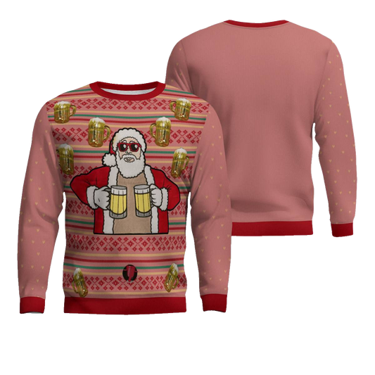 Fill Me Up Santa Beverage Dispenser Ugly Chirstmas Sweater Mocha Mousse – Moonbestprint
