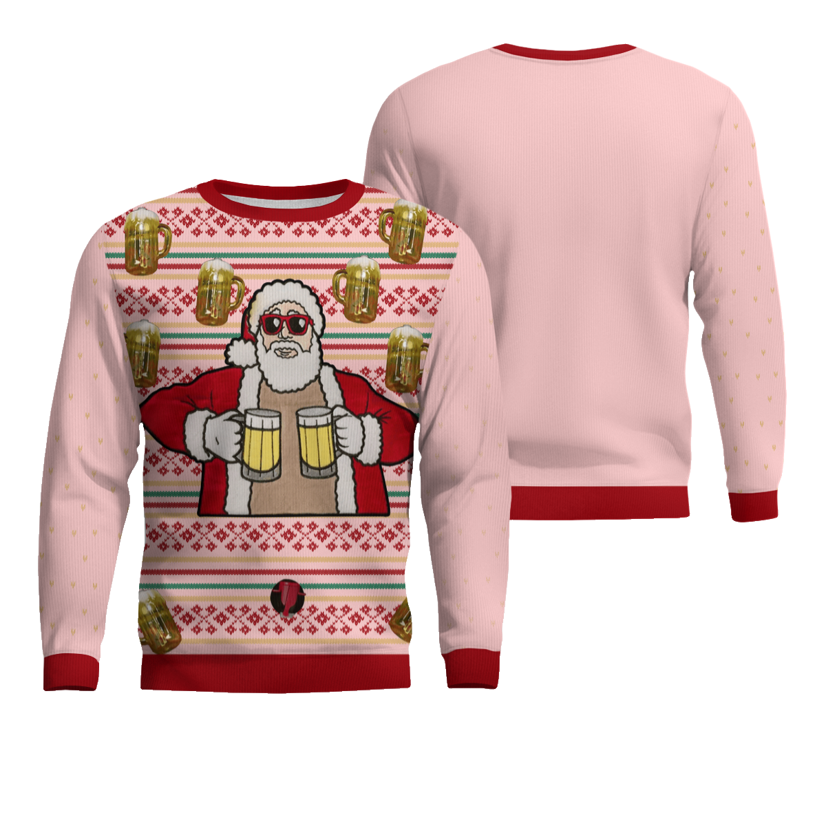 Fill Me Up Santa Beverage Dispenser Ugly Chirstmas Sweater Powder Pink – Moonbestprint