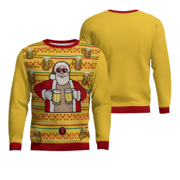 Fill Me Up Santa Beverage Dispenser Ugly Chirstmas Sweater Gold Metallic – Moonbestprint