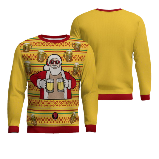 Fill Me Up Santa Beverage Dispenser Ugly Chirstmas Sweater Gold Metallic – Moonbestprint