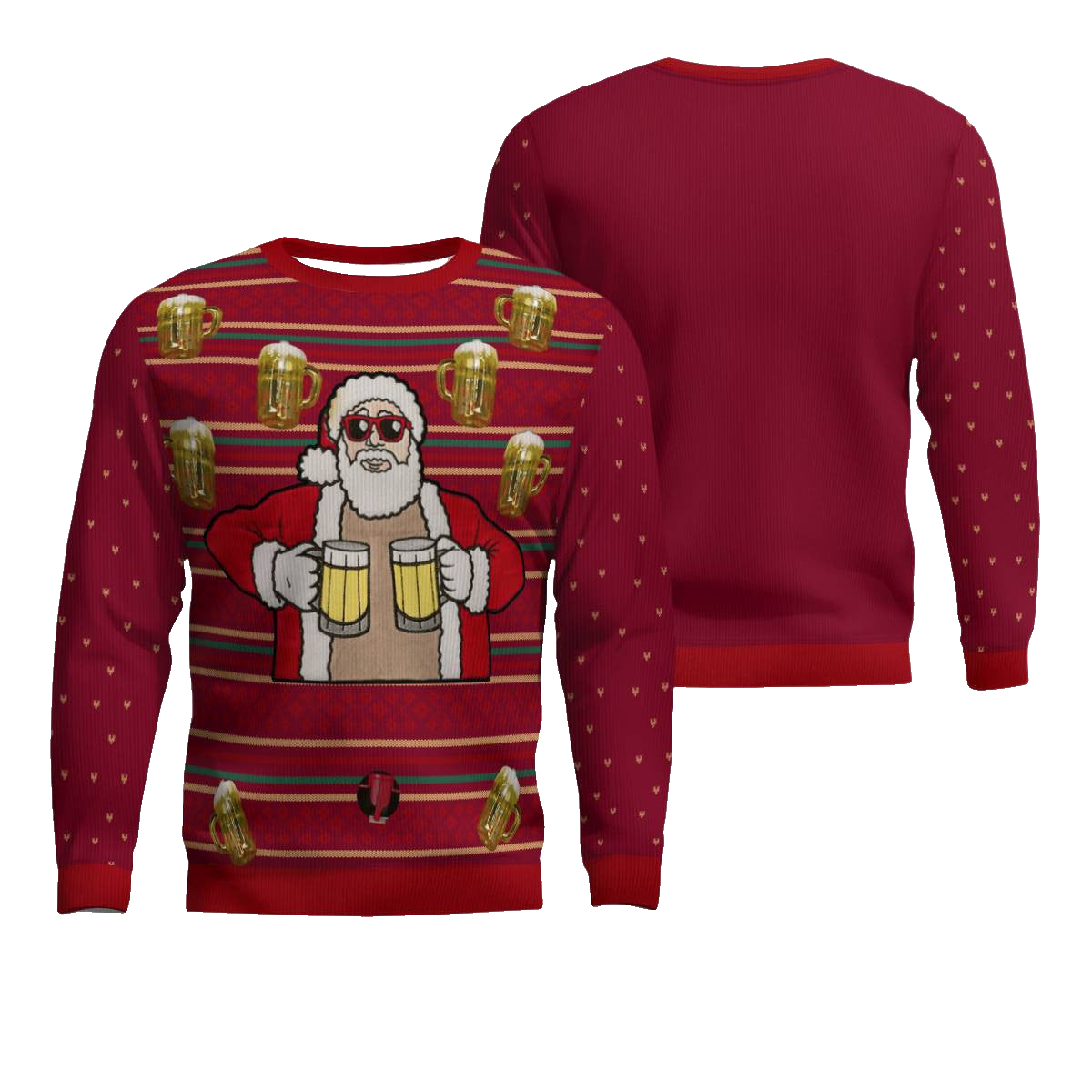 Fill Me Up Santa Beverage Dispenser Ugly Chirstmas Sweater Burgundy – Moonbestprint