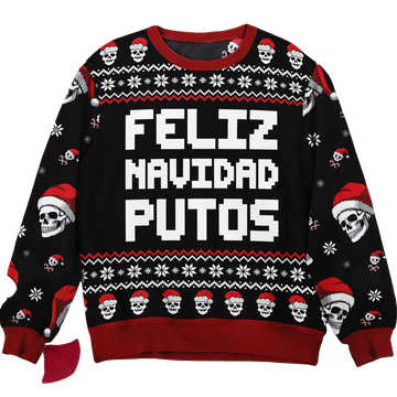 Feliz Navidad Putos Funny Skull Skeleton Ugly Sweater – Moonbestprint