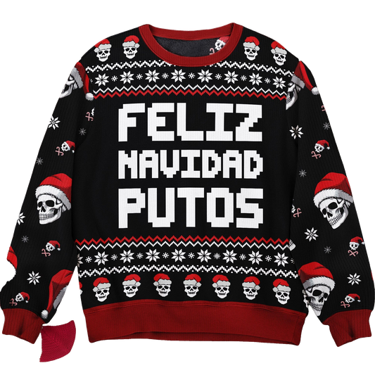 Feliz Navidad Putos Funny Skull Skeleton Ugly Sweater – Moonbestprint