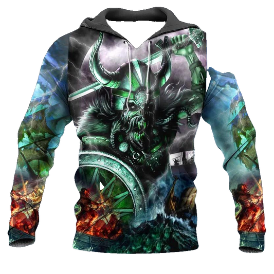 Fantasy Combatant Viking 3D All Over Print Hoodie -Moonbestprint
