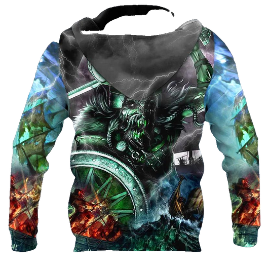 Fantasy Combatant Viking 3D All Over Print Hoodie -Moonbestprint