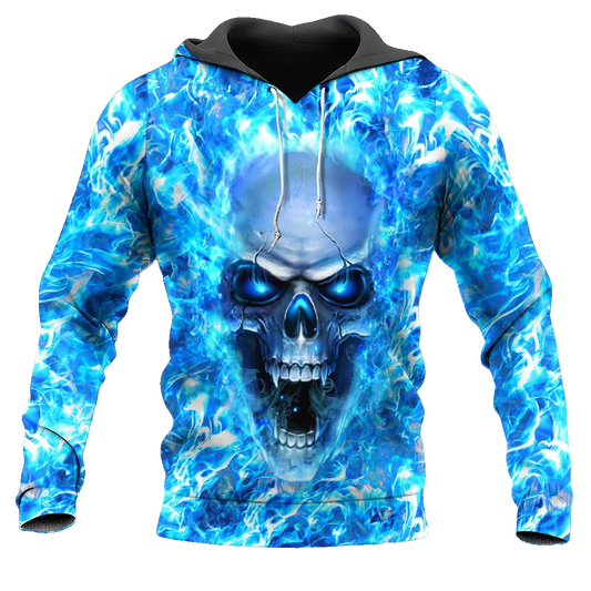 Face Ice Skull 3D All Over Print Hoodie -Moonbestprint