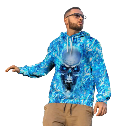 Face Ice Skull 3D All Over Print Hoodie -Moonbestprint