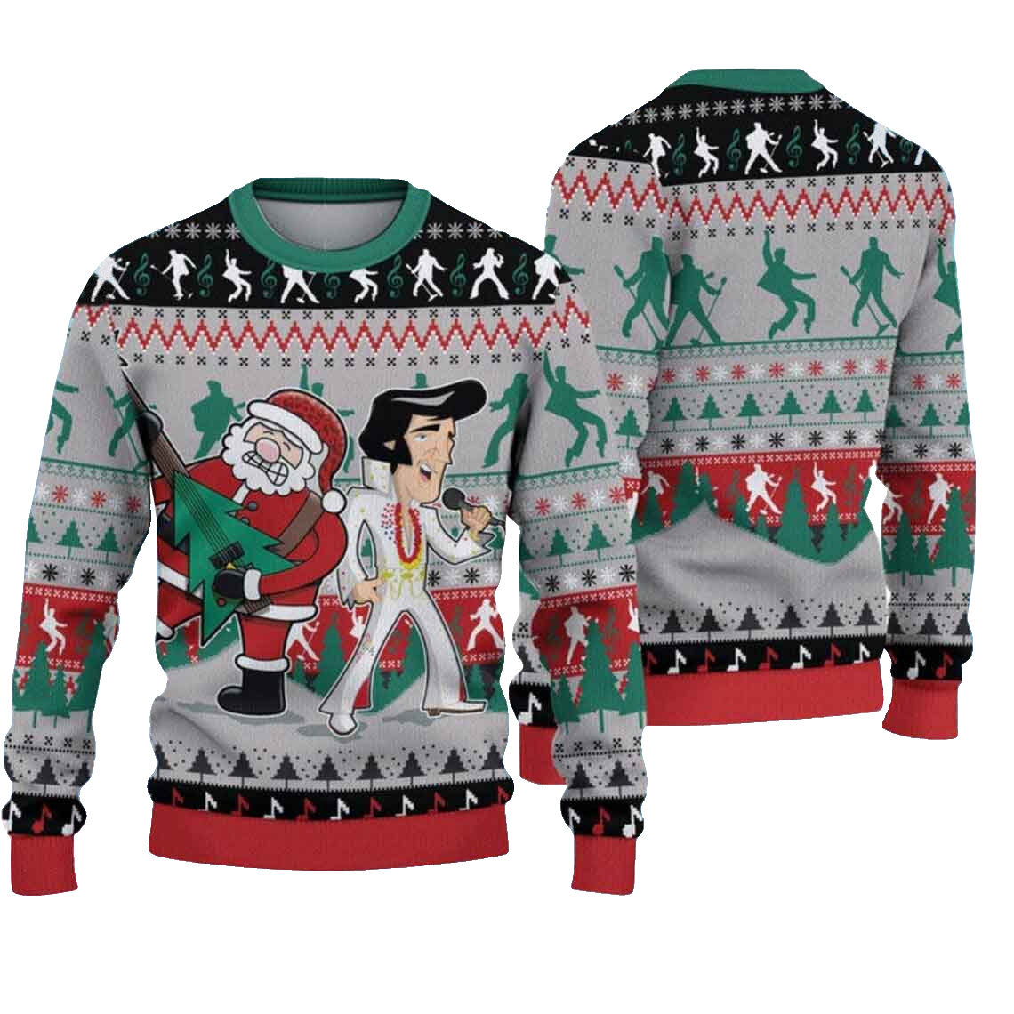 Elvis Presley With Santa Christmas Ugly Sweater – Moonbestprint