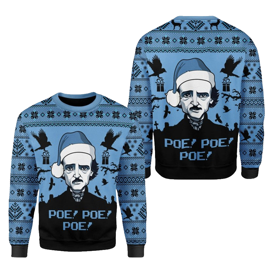 Edgar Allan Poe Ugly Christmas Sweater – Moonbestprint