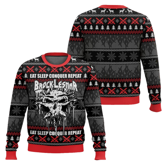 Eat Sleep Conquer Repeat Brock Lesnar Ugly Sweater – Moonbestprint
