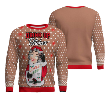 Drink Up Bitches Ugly Christmas Sweater Mocha Mousse – Moonbestprint