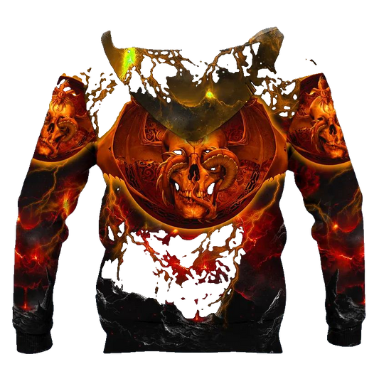 Dragons Dissent Skull 3D All Over Print Hoodie -Moonbestprint