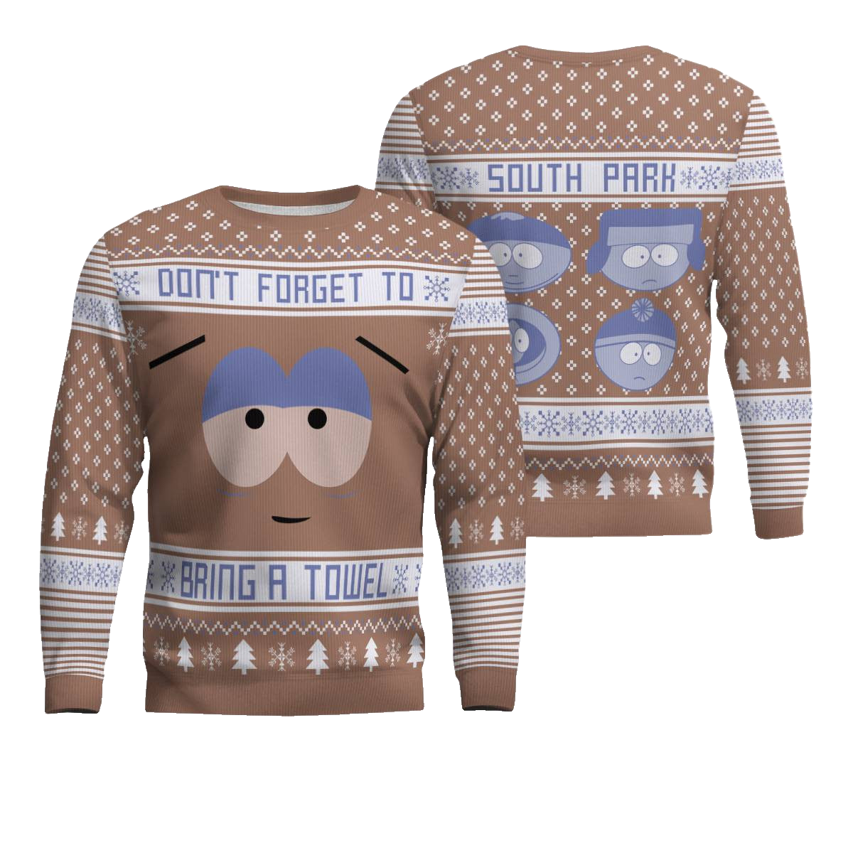Don't Forget To Bring a Towel Ugly Christmas Sweater Mocha Mousse – Moonbestprint