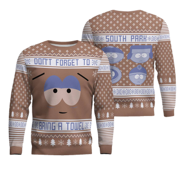 Don't Forget To Bring a Towel Ugly Christmas Sweater Mocha Mousse – Moonbestprint