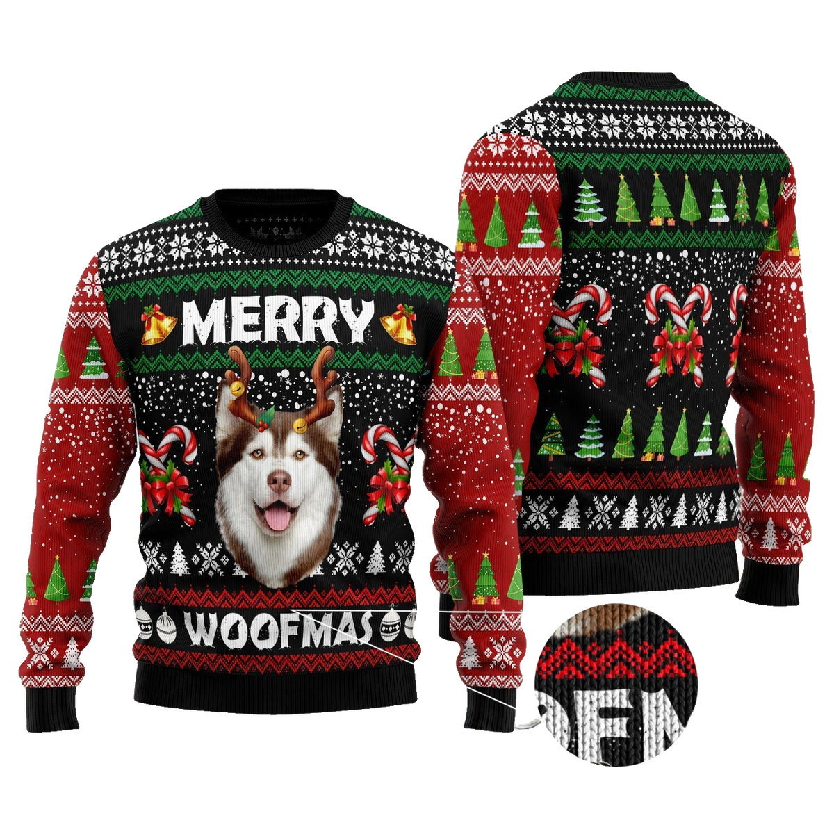 Dogs Merry Woofmas Husky Christmas Sweater – Moonbestprint