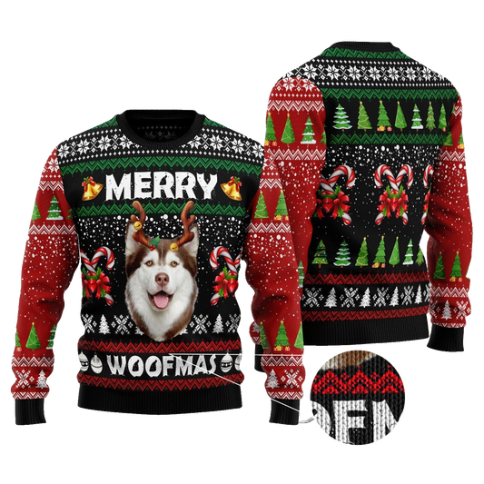 Dogs Merry Woofmas Husky Christmas Sweater – Moonbestprint
