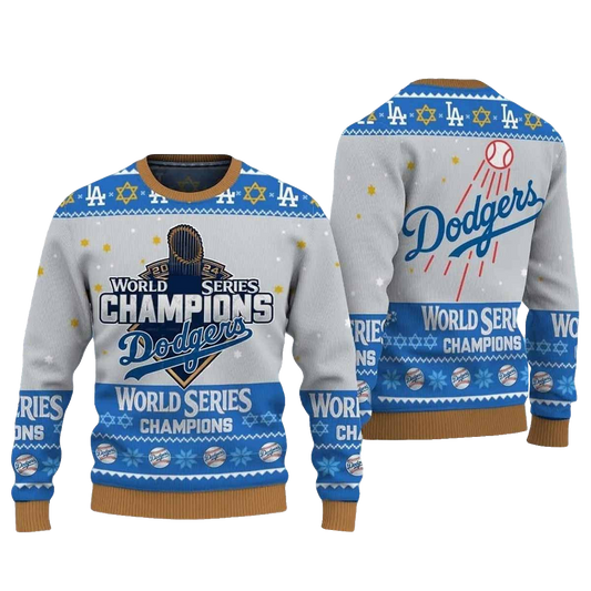 Dodgers World Series Champions Ugly Christmas Sweater – Moonbestprint