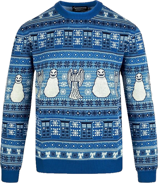 Doctor Who Tardis Angel Snowman Christmas Ugly Sweater – Moonbestprint