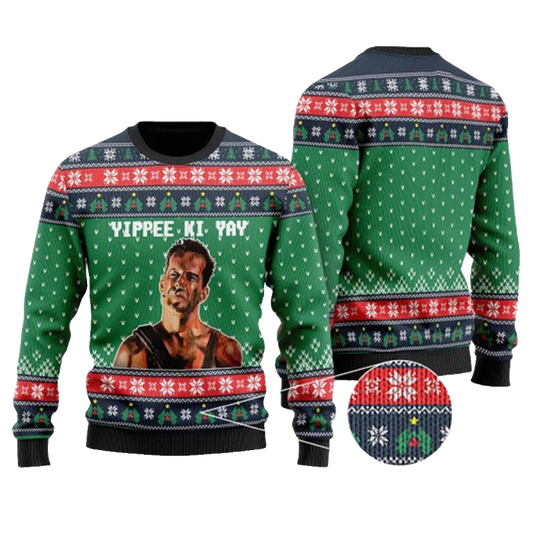 Die Hard John Mcclane Yippee Ki Yay Come Out To The Coast Well Get Together Ugly Christmas Sweater – Moonbestprint