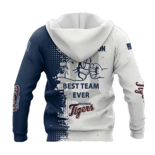 Detroit Tigers All Dad And Son Over Print MLB All Over Print Hoodie -Moonbestprint