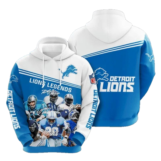 Detroit Lions Legends NFL 3D All Over Print Hoodie -Moonbestprint