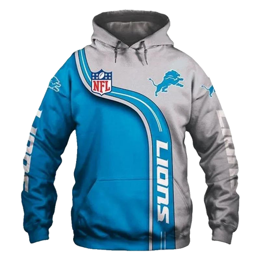 Detroit Lions Highway Letter NFL 3D All Over Print Hoodie -Moonbestprint