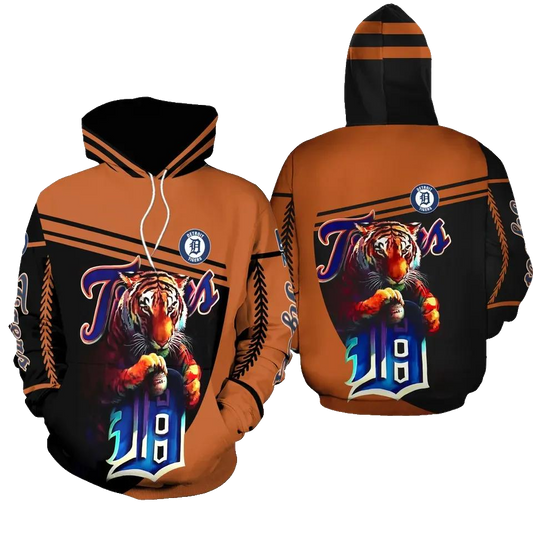 Detroit Baseball Team Tigerss 3D MLB All Over Print Hoodie -Moonbestprint