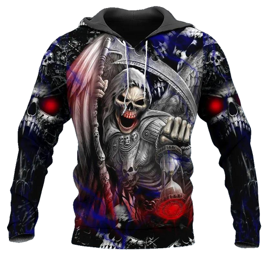 Death Ghost Skull 3D All Over Print Hoodie -Moonbestprint
