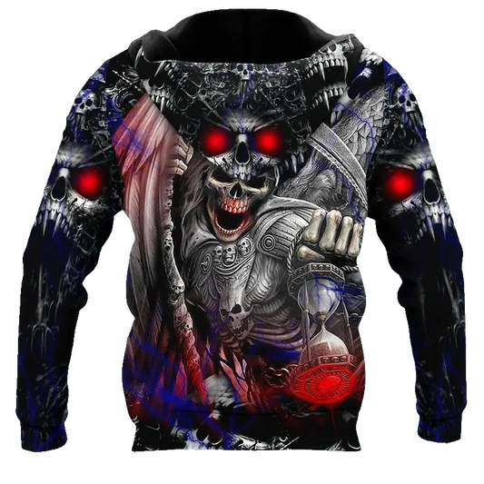 Death Ghost Skull 3D All Over Print Hoodie -Moonbestprint