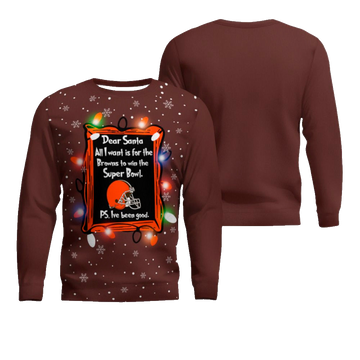 Dear Santa All I Want Is For The Browns To Win Ugly Christmas Sweater – Moonbestprint