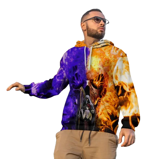 Dead Kiss Mixed Colors Skull 3D All Over Print Hoodie -Moonbestprint