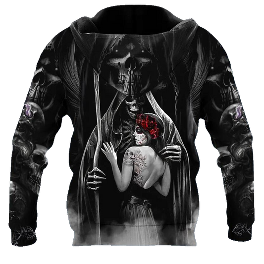 Dead Kiss Skull 3D All Over Print Hoodie -Moonbestprint
